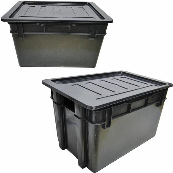 Imagem de Caixa Organizador/Container Black Alca+Tampa 60 L 59X39X35Cm