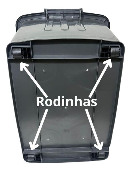 Imagem de Caixa Organizador Container Rodas Trava 77l Cinza Plasnew