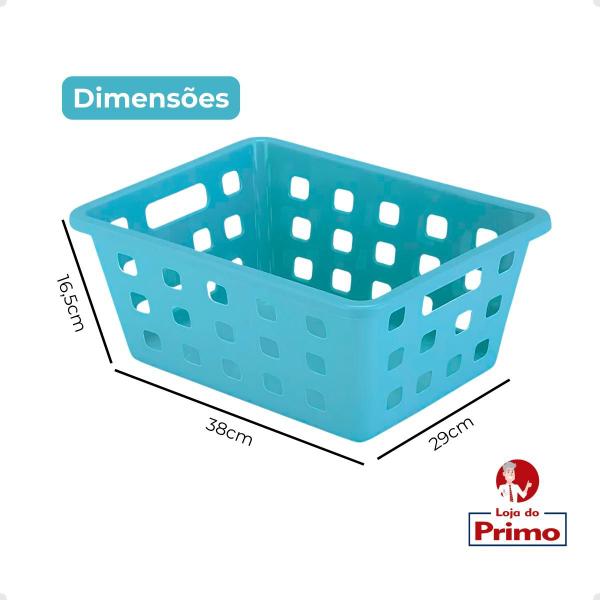 Caixa Organizadora 13 Litros Cesto Multiuso Azul Arthi Imagem de Caixa Organizadora 13 Litros Cesto Multiuso Azul Arthi