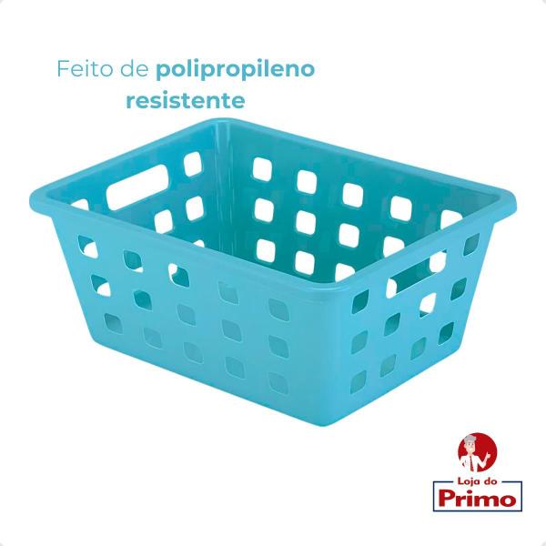 Caixa Organizadora 13 Litros Cesto Multiuso Azul Arthi Imagem de Caixa Organizadora 13 Litros Cesto Multiuso Azul Arthi