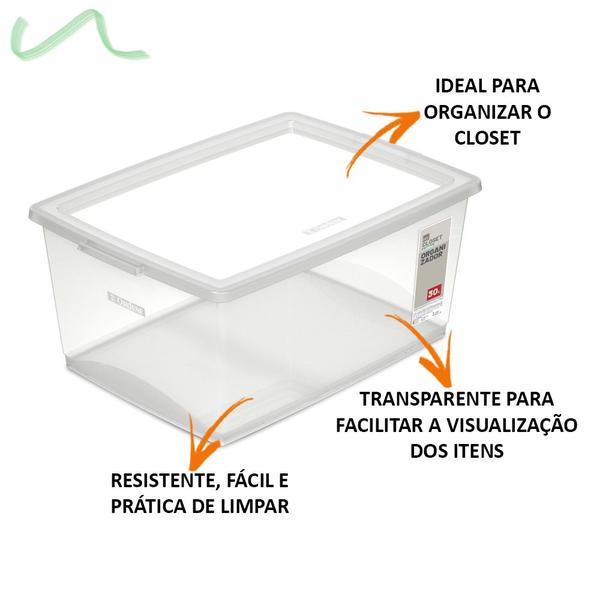 Imagem de Caixa Organizadora 30L Ordene Design Moderno Cristal