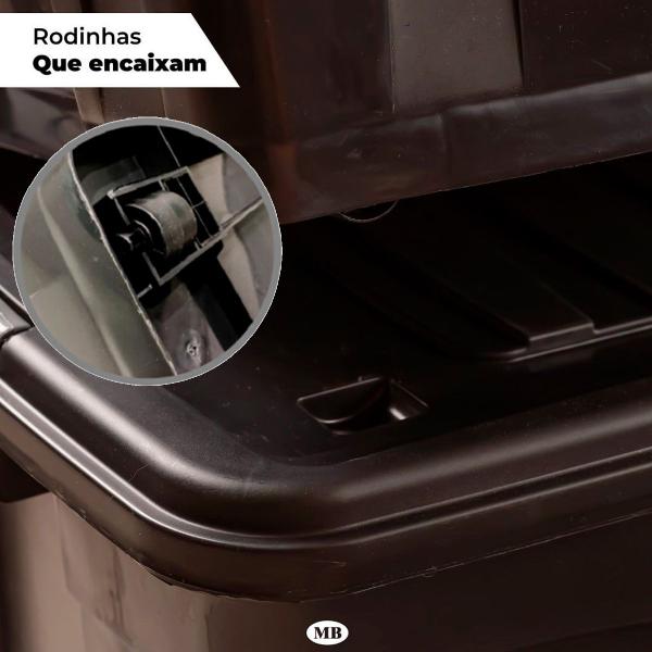 Caixa Organizadora 31Lt Tampa com Trava e Rodinhas p/ Guardar Brinquedos Ferramentas Calçados Roupas - MB Imagem de Caixa Organizadora 31Lt Tampa com Trava e Rodinhas p/ Guardar Brinquedos Ferramentas Calçados Roupas