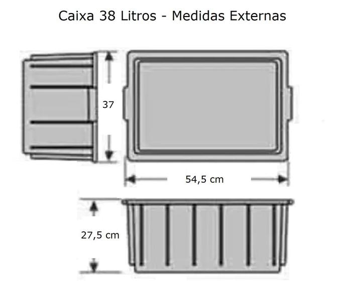 Imagem de Caixa Organizadora 38 Litros 27,5x37x54,5cm - Preta