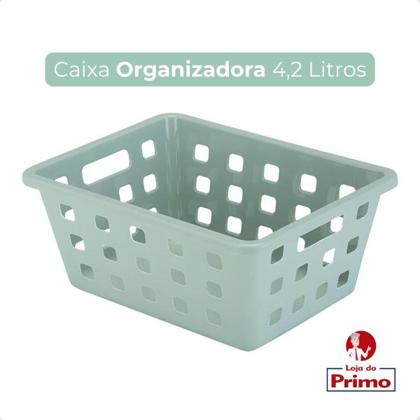 Imagem de Caixa Organizadora 4,2L Cesto Multiuso Vazada Decorativa