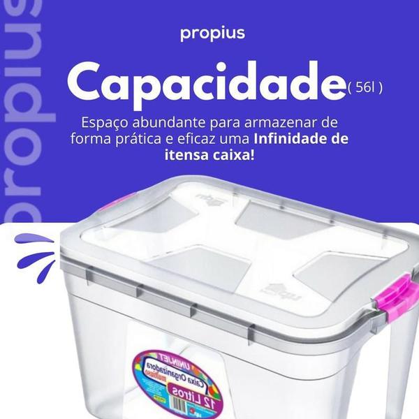 Imagem de Caixa Organizadora 56 Litros Jóia Bijuteria Guarda Brinquedo