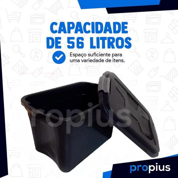 Imagem de Caixa Organizadora 56 Litros Preto Edredom Coberta Reforçada