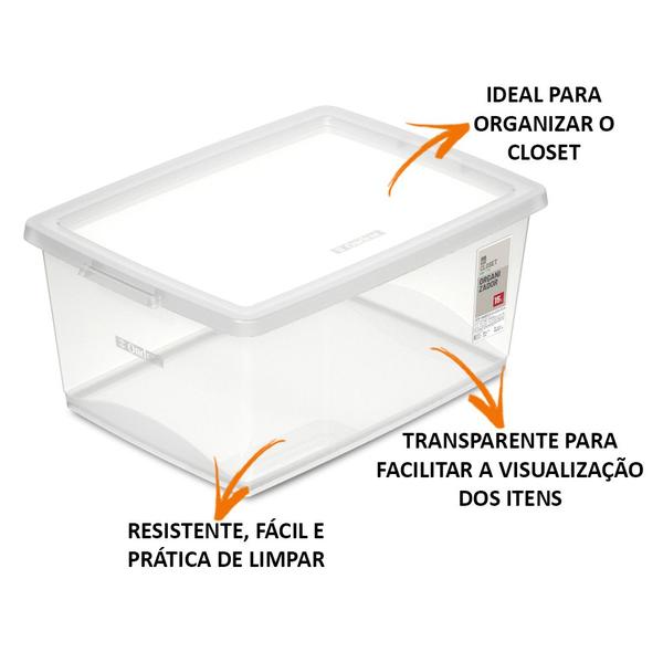 Imagem de Caixa Organizadora 7,5l + 15l Ordene Design Moderno Cristal