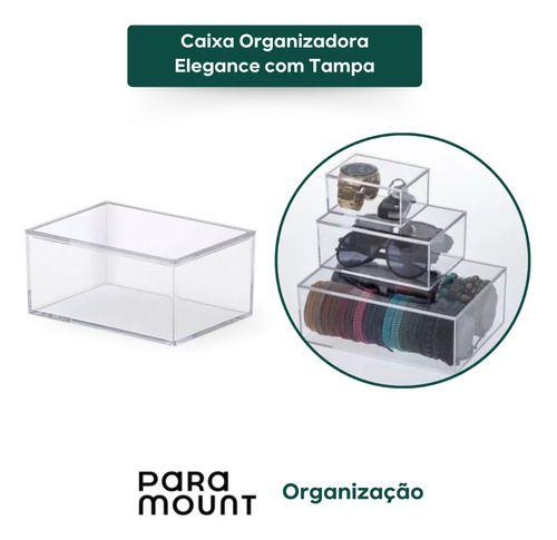 Caixa Organizadora Acessórios Multiuso Acrílico Média Tampa - Paramount Plásticos Imagem de Caixa Organizadora Acessórios Multiuso Acrílico Média Tampa