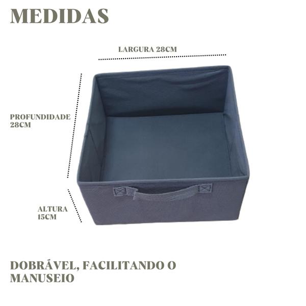 Imagem de Caixa Organizadora Armários Porta Treco Objetos Roupas Dobrável 28cm x15cm x28 cm