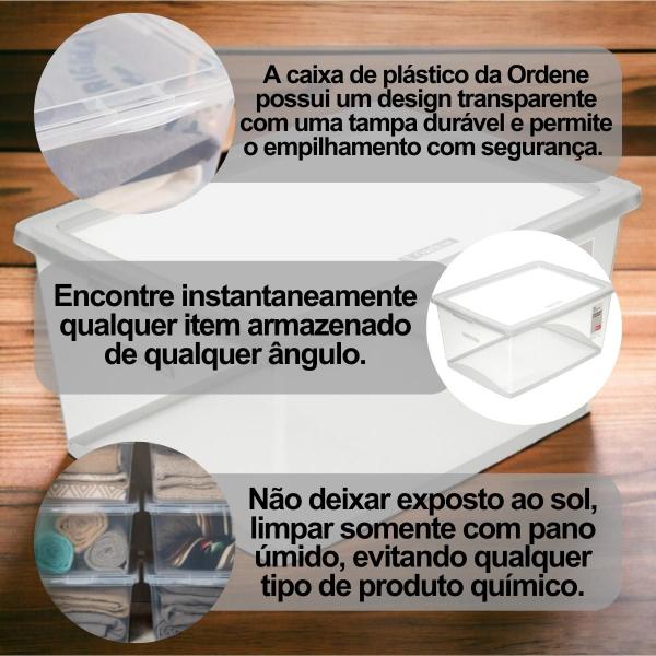 Imagem de Caixa Organizadora Armazenamento De Plástico Cristal Transparente 7,5l