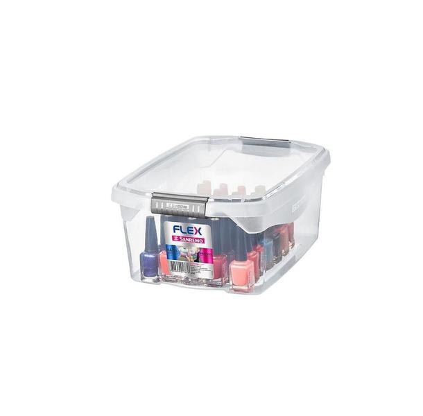 Imagem de Caixa Organizadora Baixa 31,8x22,8x13,1cm 6L Cristal Sanremo