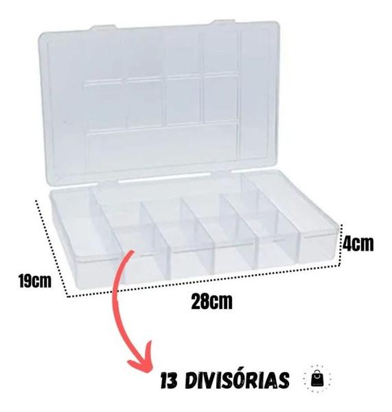 Imagem de Caixa Organizadora Bijuteria Remédio C/ 13 Divisórias 28 Cm