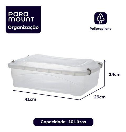 Imagem de Caixa Organizadora Com Travas Pratic Box 10l Transparente