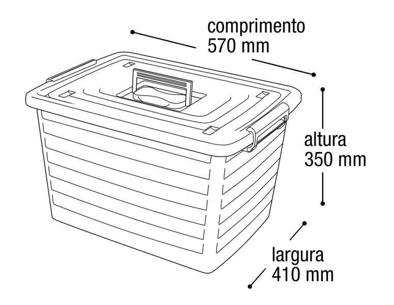 Imagem de Caixa Organizadora Container De Plastico 50 Litros - Preto