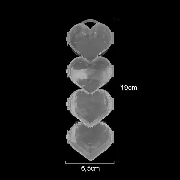 Imagem de Caixa Organizadora Corações com 4 Divisórias 18,8 x 6,3cm