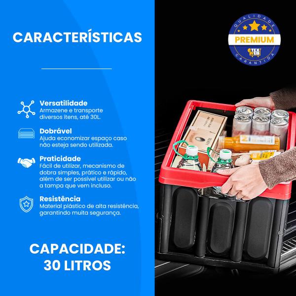 Imagem de Caixa Organizadora De Brinquedos 30 Litros Com Tampa Grande