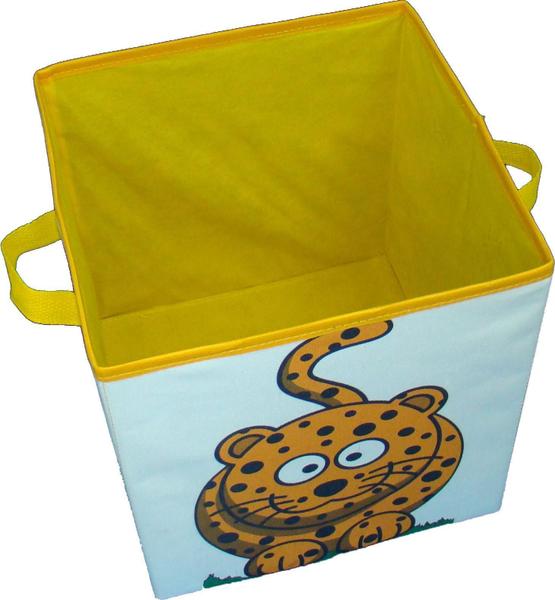 Imagem de Caixa Organizadora De Brinquedos Estampada 28X30X28 Leopardo