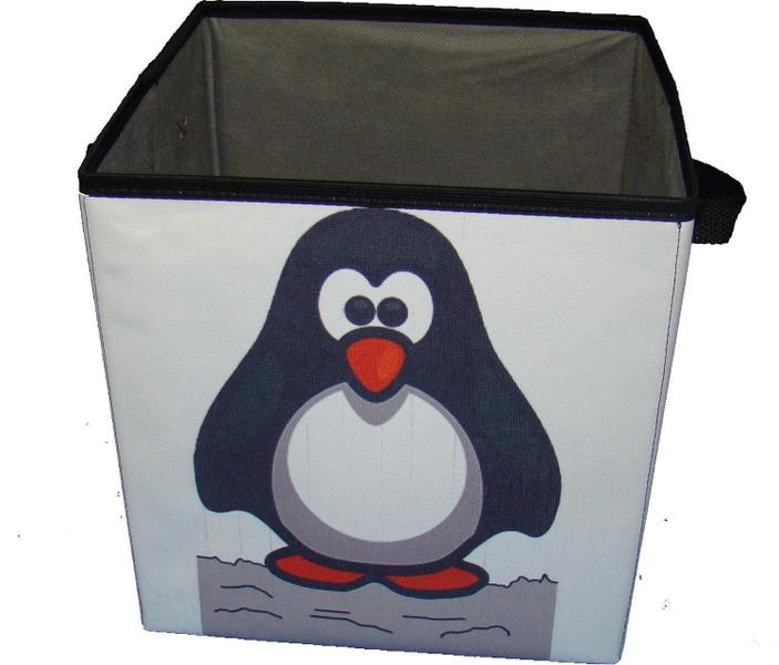 Imagem de Caixa Organizadora De Brinquedos Estampada 28X30X28 Pinguim