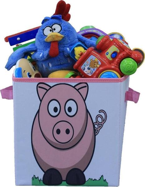 Imagem de Caixa Organizadora De Brinquedos Estampada 28X30X28Porquinho