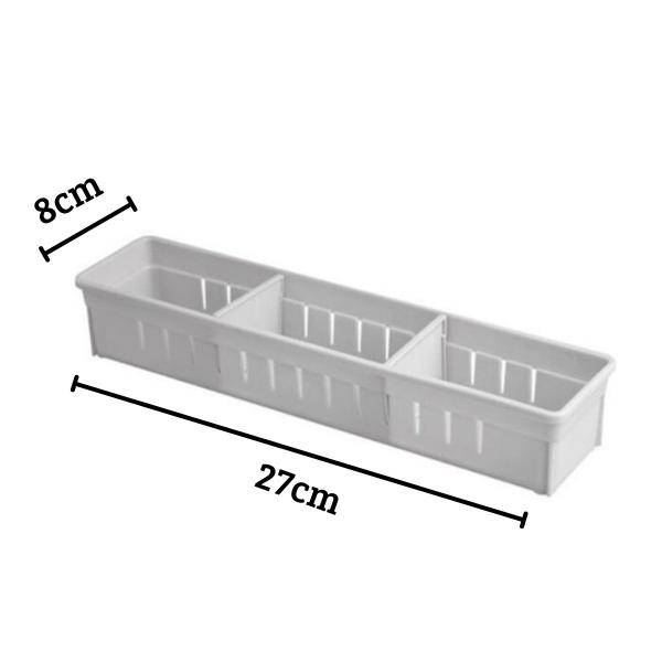 Imagem de Caixa Organizadora De Gavetas 2 Divisórias Em Plástico 27cm