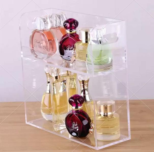 Imagem de Caixa Organizadora de Perfumes em Acrílico Cristal 4 mm com 2 Repartições 