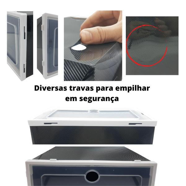 Imagem de Caixa Organizadora de Sapatos e Objetos Desmontável Kit 10 Unidades