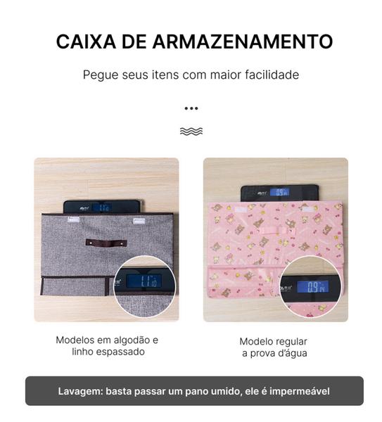 Caixa Organizadora Dobrável em Tecido Reforçado Com Divisória (F027) - Casa Total Decor Imagem de Caixa Organizadora Dobrável em Tecido Reforçado Com Divisória (F027)