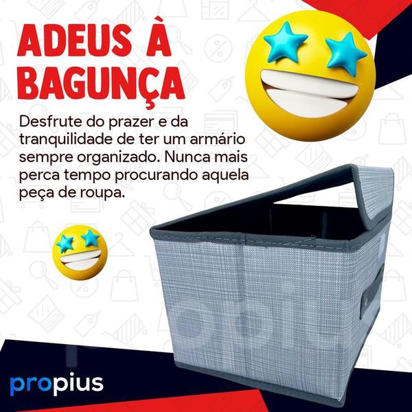 Imagem de Caixa Organizadora Flexível Para Armário Guarda Roupa Brinquedos Box Dobrável Versátil Documentos Bebê Decorativa Gaveta