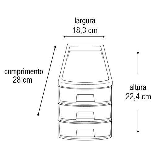 Imagem de Caixa Organizadora Gaveteiro Pequeno 3 Gavetas Arqplast