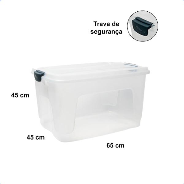 Imagem de Caixa Organizadora Grande Multiuso Transparente 80 Litros