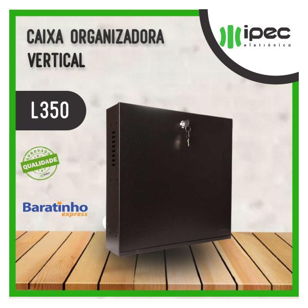 Imagem de Caixa Organizadora L350 Vertical Gabinete Preto Ipec