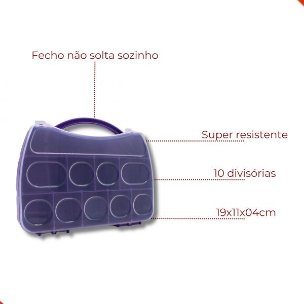 Caixa Organizadora Maleta 19X11Cm Com 12 Divisorias Unidade - LADEIRA BIJUTERIAS Imagem de Caixa Organizadora Maleta 19X11Cm Com 12 Divisorias Unidade