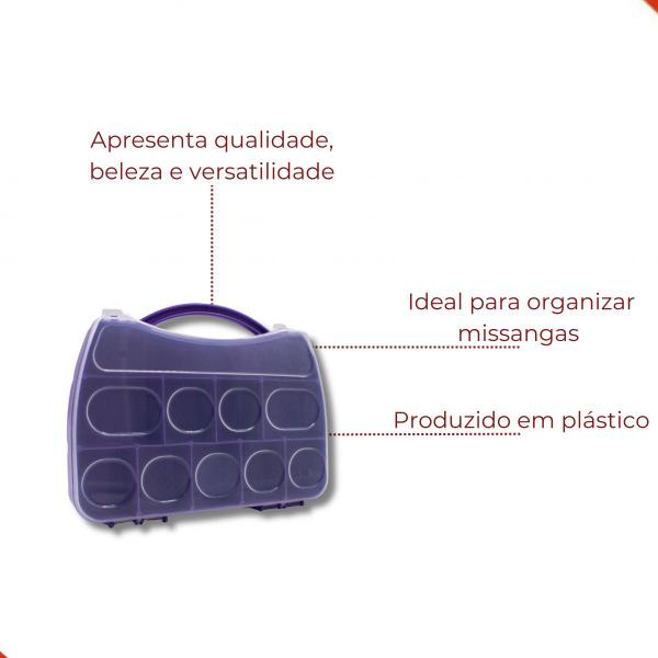 Caixa Organizadora Maleta 19X11Cm Com 12 Divisorias Unidade - LADEIRA BIJUTERIAS Imagem de Caixa Organizadora Maleta 19X11Cm Com 12 Divisorias Unidade