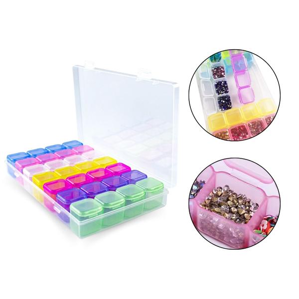 Imagem de Caixa Organizadora Multicolor Miçangas Glitter 28 Potes