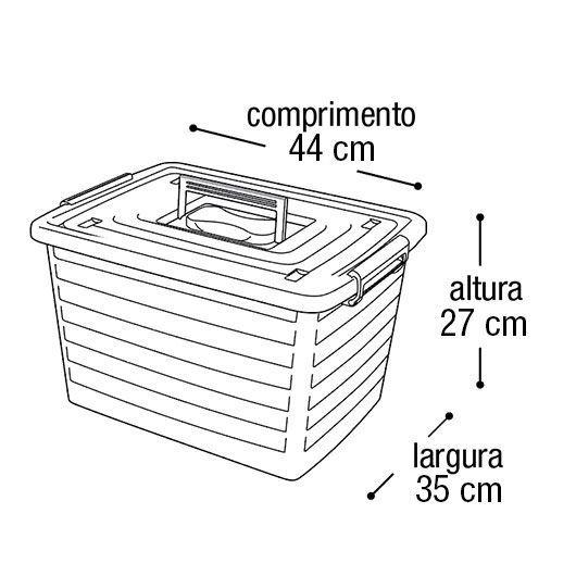 Imagem de Caixa Organizadora Multiuso 30 Litros Baú Container com Tampa, Trava e Alça Label Patati Patatá Arqplast