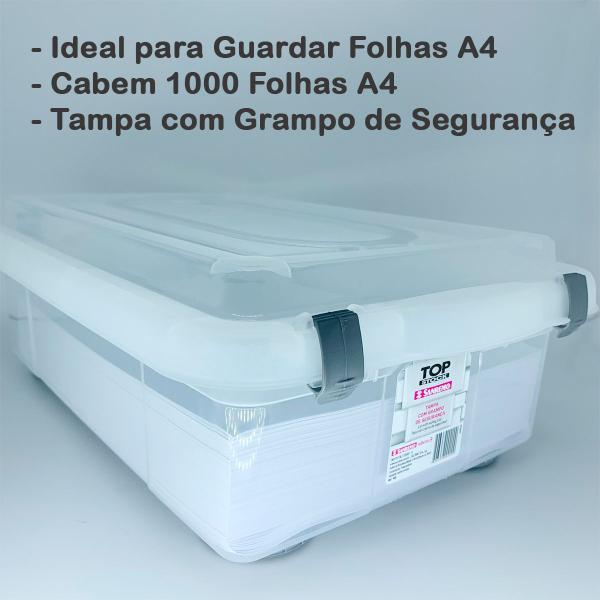 Imagem de Caixa Organizadora Multiuso 8,6 Litro Tampa com 4 Travas de Segurança Sanremo Organizador Top Stock