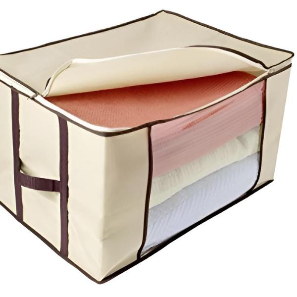 Caixa organizadora multiuso grande guarda roupa cobertor e toalhas - Tempo Real Imagem de Caixa organizadora multiuso grande guarda roupa cobertor e toalhas