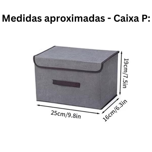 CAIXA ORGANIZADORA MULTIUSO ORGANIZ TNT COM TAMPA 27x19x16CM Imagem de CAIXA ORGANIZADORA MULTIUSO ORGANIZ TNT COM TAMPA 27x19x16CM