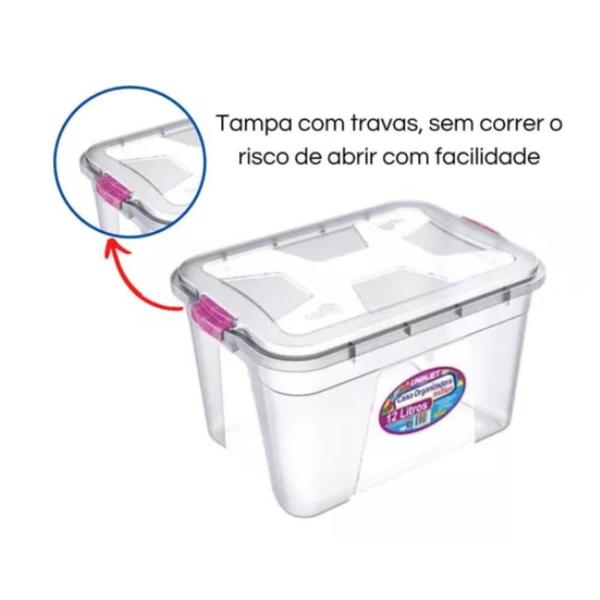 Imagem de Caixa Organizadora Multiuso Transparente 12 Litros