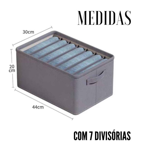 Imagem de Caixa Organizadora para Armazenamento de Roupas 7 Divisórias Ideal para Guarda-Roupas e Gaveteiros Super Prático