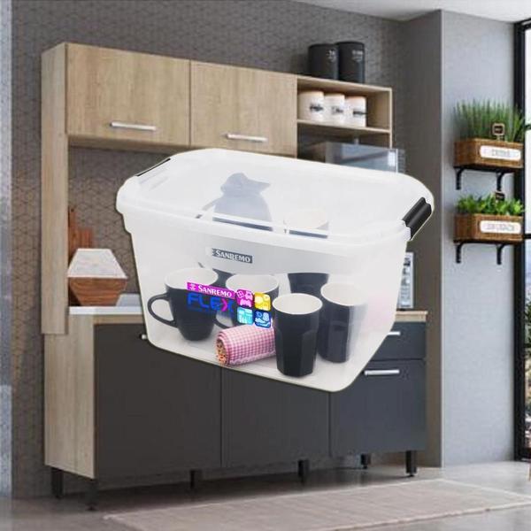 Caixa Organizadora Plástica 29L Sanremo Sr941 Kit 3 Imagem de Caixa Organizadora Plástica 29L Sanremo Sr941 Kit 3
