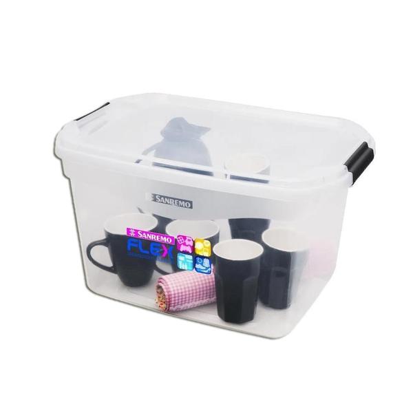 Caixa Organizadora Plástica 29L Sanremo Sr941 Kit 3 Imagem de Caixa Organizadora Plástica 29L Sanremo Sr941 Kit 3