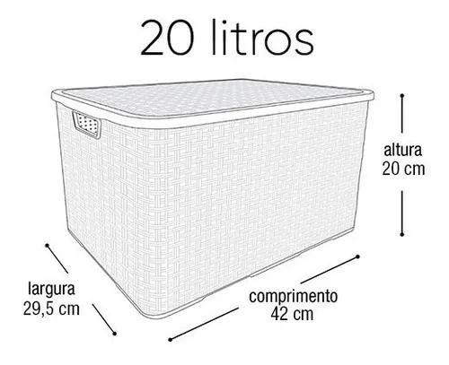 Imagem de Caixa Organizadora Rattan 20l Preto 3 Unidades