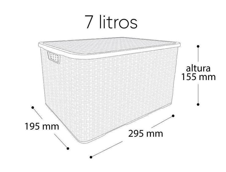 Imagem de Caixa Organizadora Rattan Marrom Com Tampa 7 Litros Arqplast