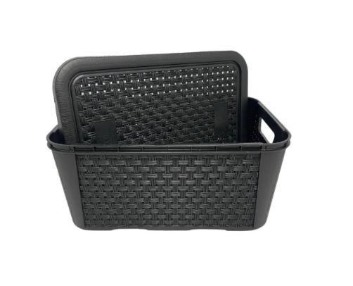 Imagem de Caixa organizadora rattan n2 ,8,8 litros plasnew