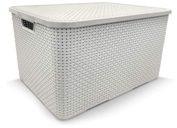 Caixa organizadora rattan n3,17 litros plasnew Imagem de Caixa organizadora rattan n3,17 litros plasnew