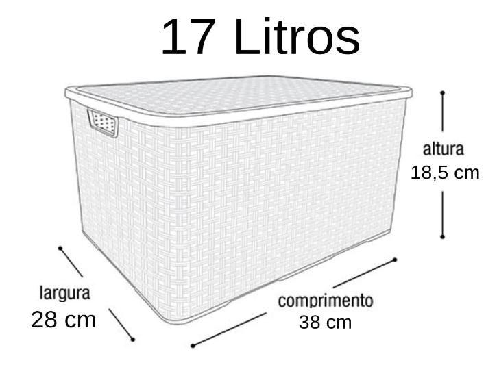 Caixa organizadora rattan n3,17 litros plasnew Imagem de Caixa organizadora rattan n3,17 litros plasnew