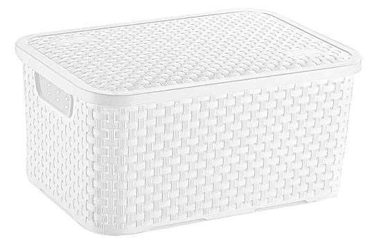 Caixa organizadora rattan n3,17 litros plasnew Imagem de Caixa organizadora rattan n3,17 litros plasnew
