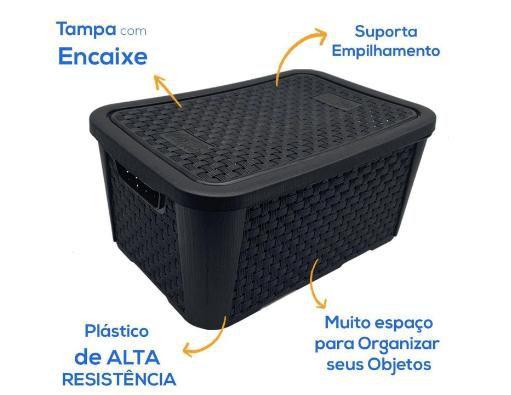 Imagem de Caixa organizadora rattan n3,17 litros plasnew