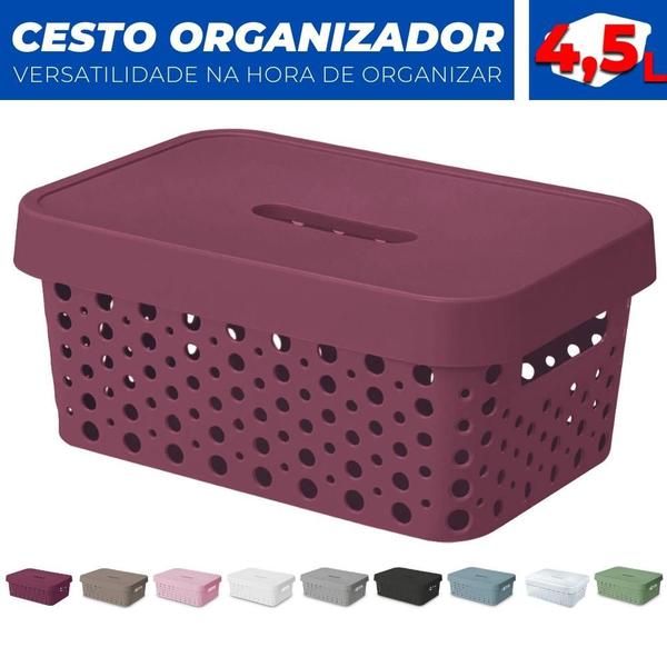 Caixa Organizadora Trama Rattan 4,5L Usual Utilid. - Usual Utilidades Imagem de Caixa Organizadora Trama Rattan 4,5L Usual Utilid.
